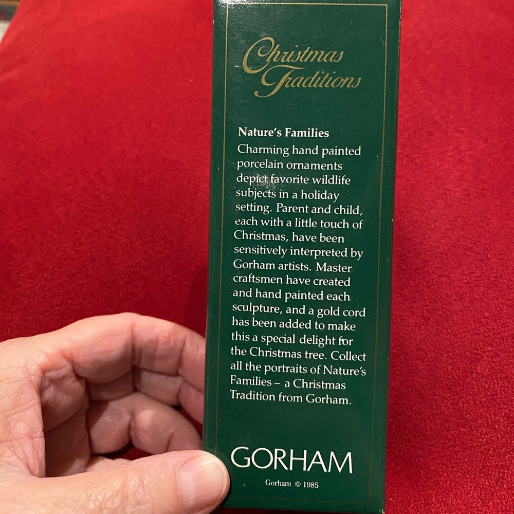 NIB/vintage rare Gorham “Christmas Goose with Gosling” porcelain ornament - Picture 3 of 9